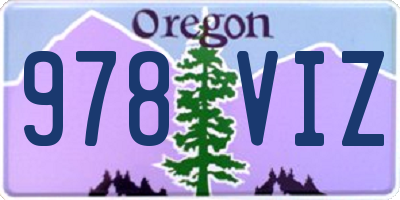 OR license plate 978VIZ