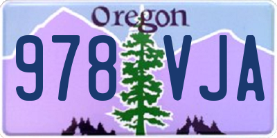 OR license plate 978VJA