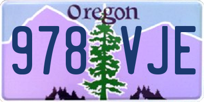 OR license plate 978VJE