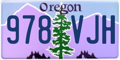 OR license plate 978VJH