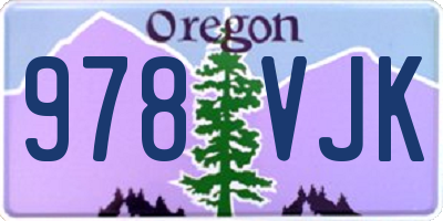 OR license plate 978VJK