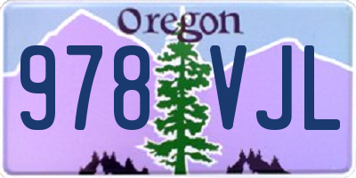 OR license plate 978VJL