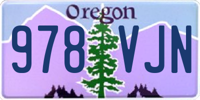 OR license plate 978VJN