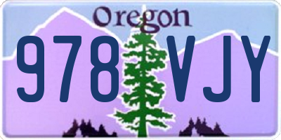 OR license plate 978VJY