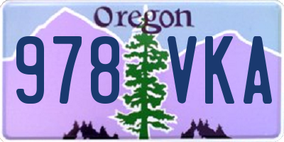 OR license plate 978VKA
