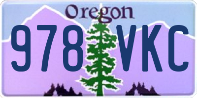 OR license plate 978VKC