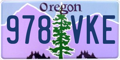 OR license plate 978VKE