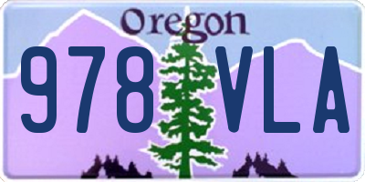 OR license plate 978VLA