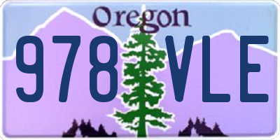 OR license plate 978VLE