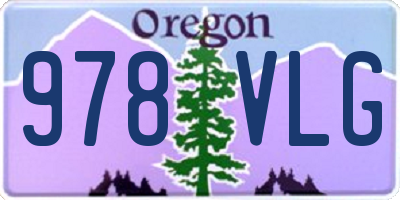 OR license plate 978VLG