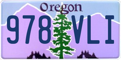 OR license plate 978VLI