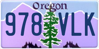 OR license plate 978VLK