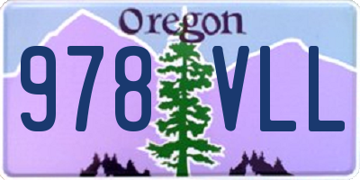 OR license plate 978VLL