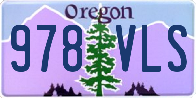 OR license plate 978VLS