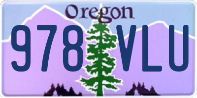 OR license plate 978VLU