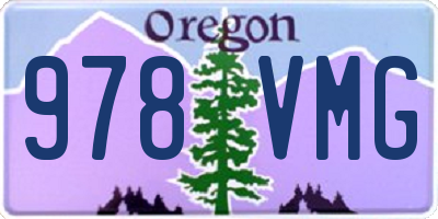 OR license plate 978VMG