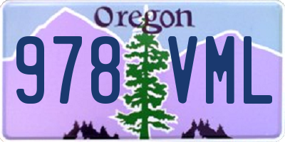 OR license plate 978VML