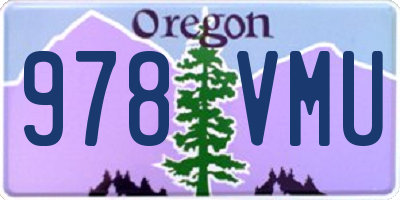 OR license plate 978VMU