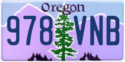 OR license plate 978VNB