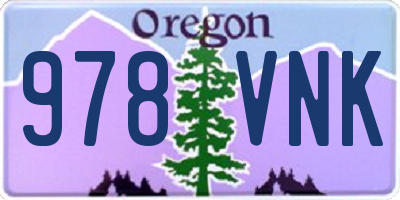 OR license plate 978VNK