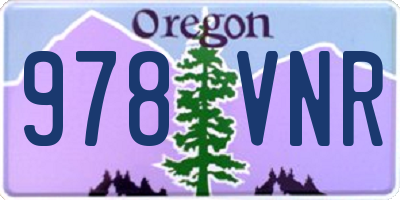 OR license plate 978VNR