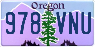 OR license plate 978VNU