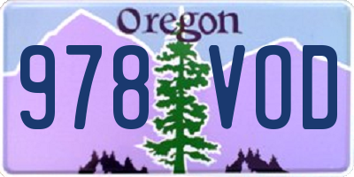 OR license plate 978VOD