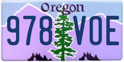 OR license plate 978VOE