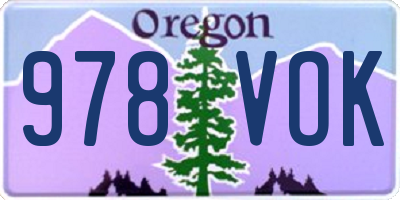 OR license plate 978VOK