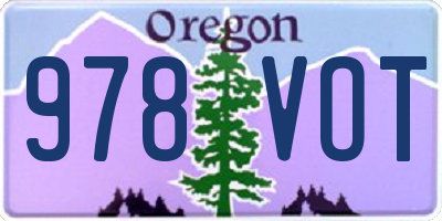 OR license plate 978VOT