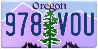 OR license plate 978VOU