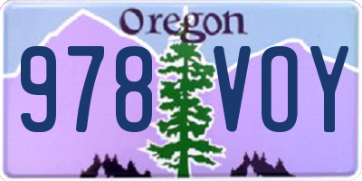 OR license plate 978VOY