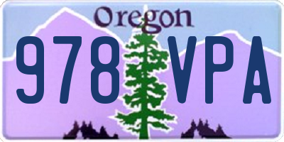 OR license plate 978VPA