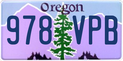 OR license plate 978VPB