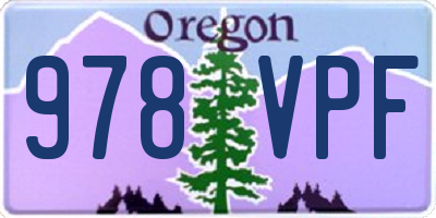 OR license plate 978VPF