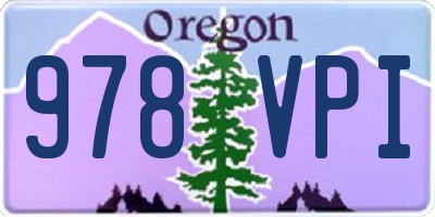 OR license plate 978VPI