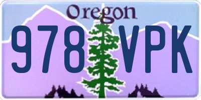 OR license plate 978VPK