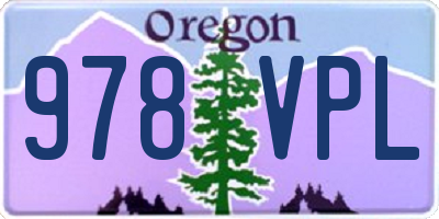 OR license plate 978VPL