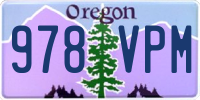 OR license plate 978VPM