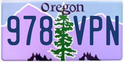 OR license plate 978VPN