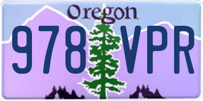 OR license plate 978VPR