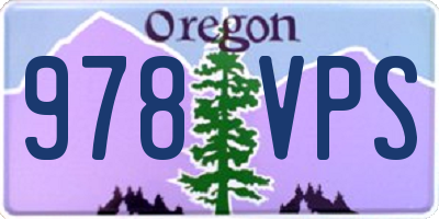 OR license plate 978VPS