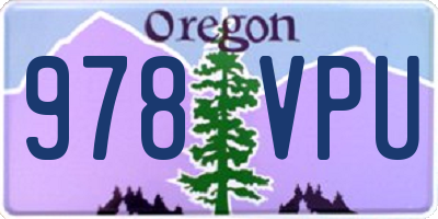 OR license plate 978VPU
