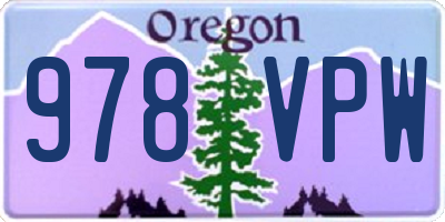 OR license plate 978VPW