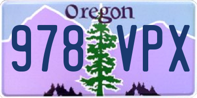 OR license plate 978VPX