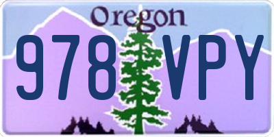 OR license plate 978VPY