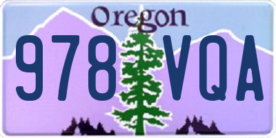 OR license plate 978VQA