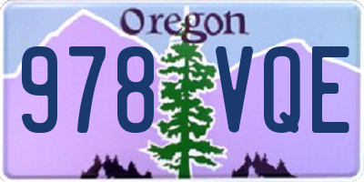 OR license plate 978VQE