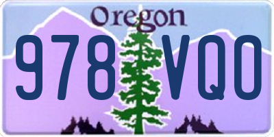 OR license plate 978VQO