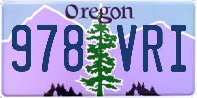 OR license plate 978VRI